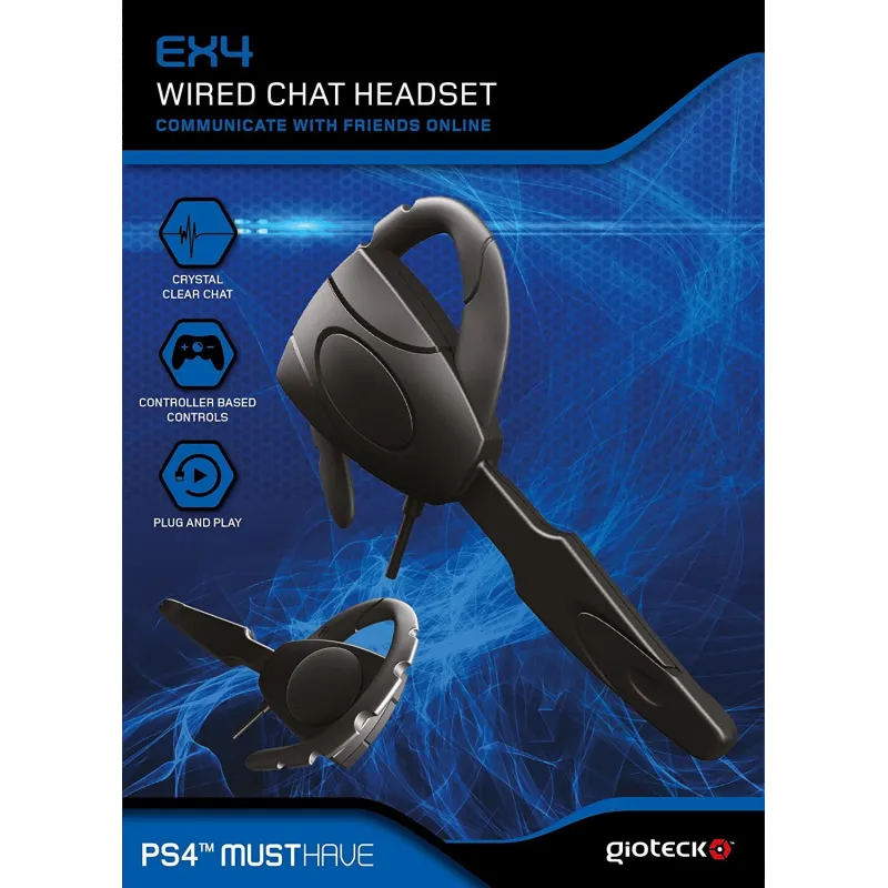 AURICULAR PARA CHAT MICRO Y CABLE PARA PS4 GIOTECK EX4 WIRED CHAT HEADSET