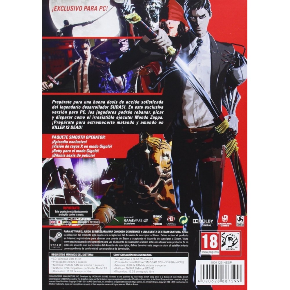 KILLER IS DEAD: NIGHTMARE EDITION PC VIDEOJUEGO FÍSICO DVD-ROM