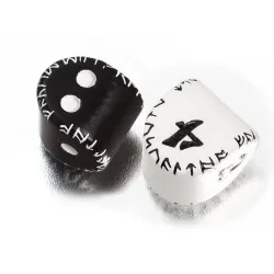 QW SET DE DADOS RÚNICOS PRETO E BRANCO (D2 E D4), ACESSÓRIOS DE JOGOS, DADOS ESPECIAIS - The Shop Gamer