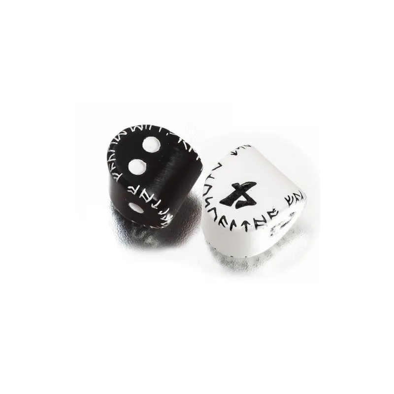 QW SET DE DADOS RÚNICOS PRETO E BRANCO (D2 E D4), ACESSÓRIOS DE JOGOS, DADOS ESPECIAIS - The Shop Gamer