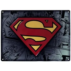 TARGA IN METALLO SUPERMAN 28X38 MERCHANDISING FUMETTI SUPERMAN - The Shop Gamer