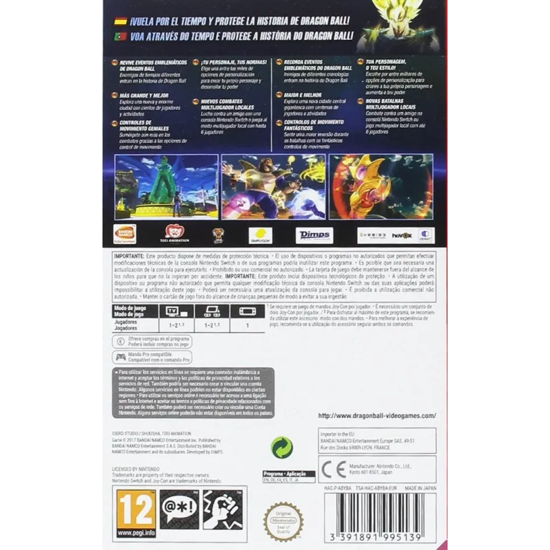 DRAGON BALL XENOVERSE 2 SWITCH VIDEOJUEGO FíSICO PARA NINTENDO SWITCH
