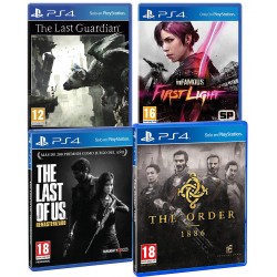 PACK4 PS4 LAST OF US + THE ORDER 1886 + INFAMOUS FIRST LIGHT + THE LAST GUARDIAN
