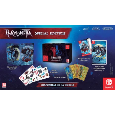 BAYONETTA 2 SWITCH EDICIÓN ESPECIAL JUEGO FÍSICO CON REGALO BAYONETTA 1 DESCARGA