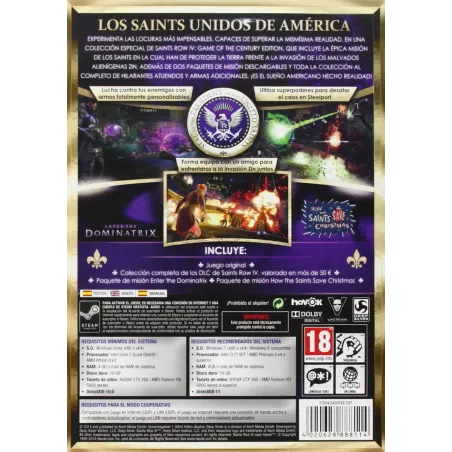 SAINTS ROW IV GAME OF THE CENTURY EDITION PC GIOCO FISICO - The Shop Gamer