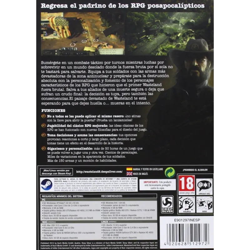 WASTELAND 2 PC JEU PHYSIQUE DVD-ROM - The Shop Gamer