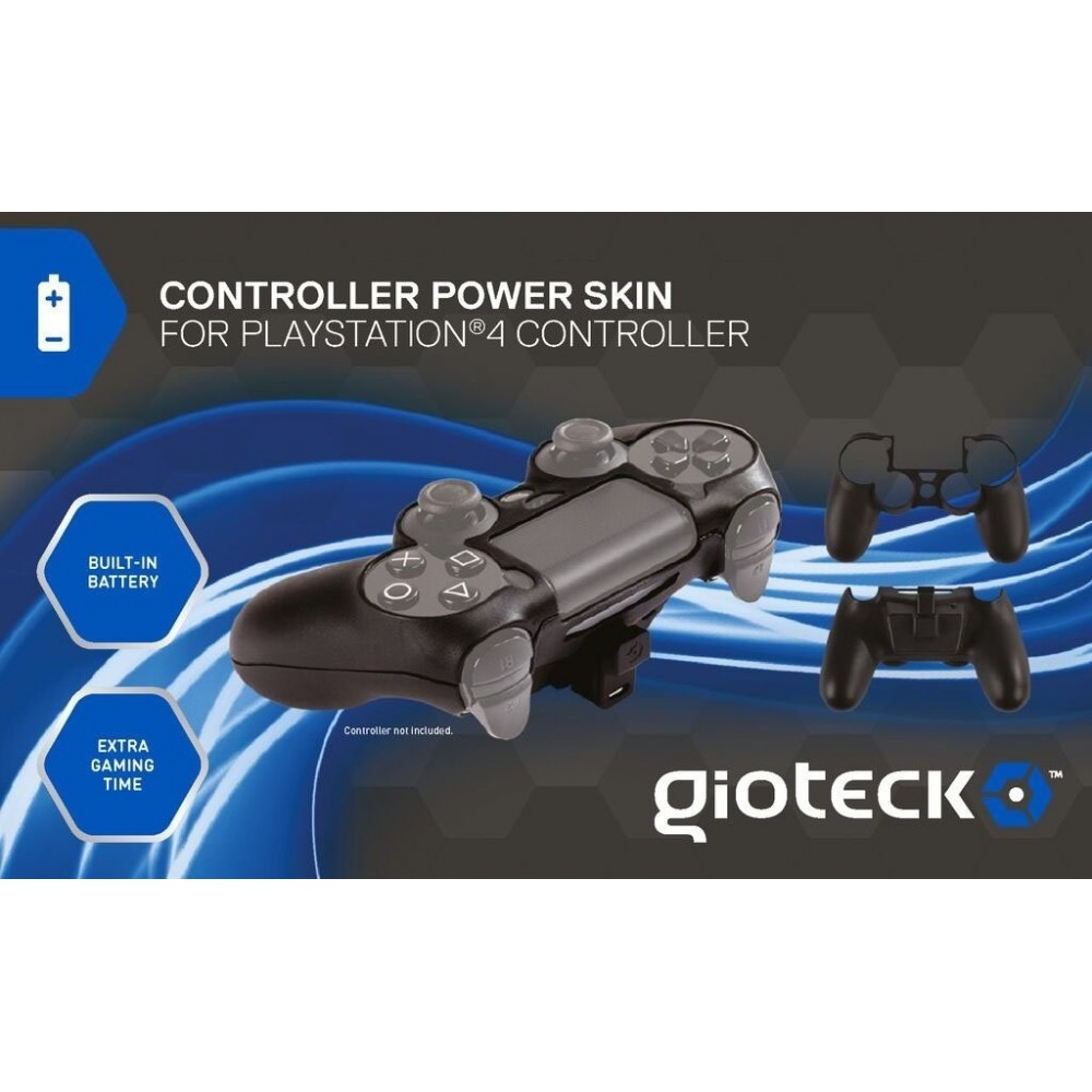 Gioteck - Controller Power Skin, Batería Incorporada, Color Negro