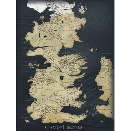 GAME OF THRONES CANVAS MAP, 30 X 40 CM, TV MERCHANDISE - The Shop Gamer