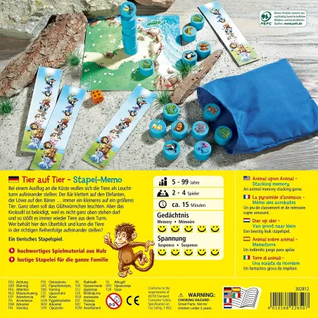 ANIMAL SOBRE ANIMAL MEMOTORRE LERN-BRETTSPIELE - The Shop Gamer