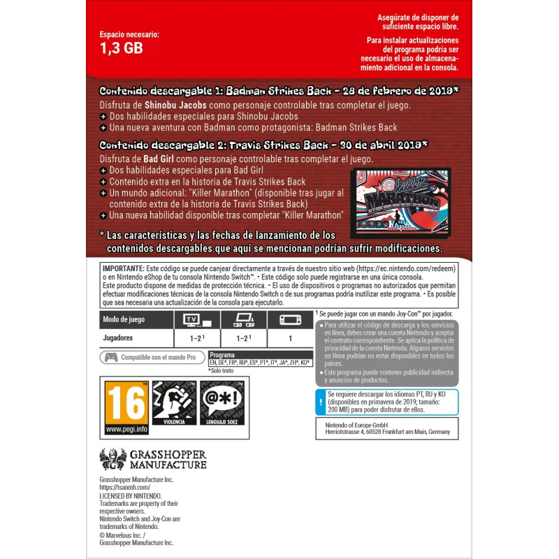 TRAVIS STRIKES AGAIN: NO MORE HEROES SEASON PASS NINTENDO SWITCH CÓDIGO DE DESCARGA DIGITAL CONTEÚDO ADICIONAL - The Shop Gamer