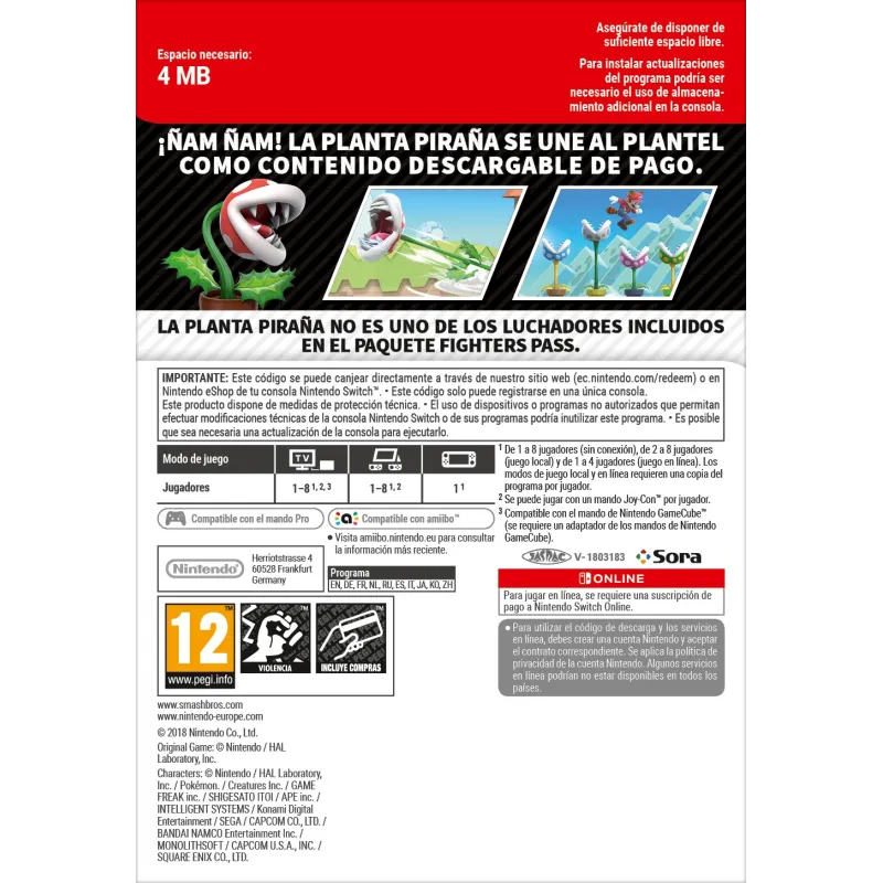 SSS ULTIMATE PLANTA PIRAÑA NINTENDO SWITCH DIGITAL DOWNLOAD CODE ADD-ON CONTENT - The Shop Gamer