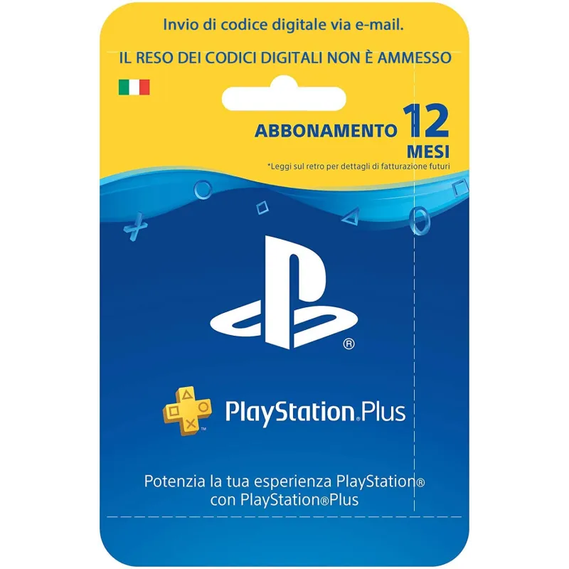 PLAYSTATION PLUS ABONNEMENT 12 MOIS, CODE NUMÉRIQUE PAR E-MAIL, COMPTE PSN ITALIEN - The Shop Gamer