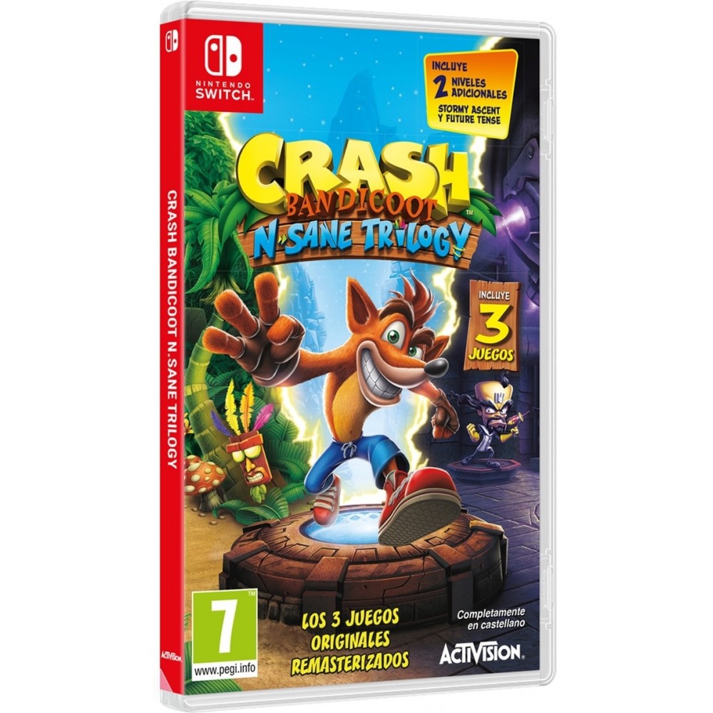 CRASH BANDICOOT N SANE TRILOGY SWITCH JUEGO FÍSICO CON 3 JUEGOS REMASTERIZADOS