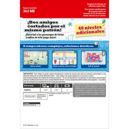 SNIPPERCLIPS: CUT IT OUT TOGETHER PLUSPACK NINTENDO SWITCH CODICE DOWNLOAD DIGITALE - The Shop Gamer