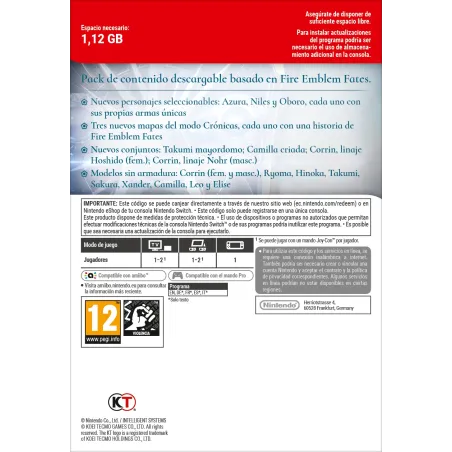 FE WARRIORS: FIRE EMBLEM FATES PACK NINTENDO SWITCH CÓDIGO DE DESCARGA DIGITAL