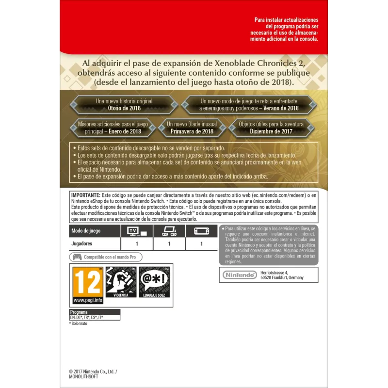 XENOBLADE CHRONICLES 2: EXPANSION PASS NINTENDO SWITCH CODE DE TÉLÉCHARGEMENT NUMÉRIQUE - The Shop Gamer
