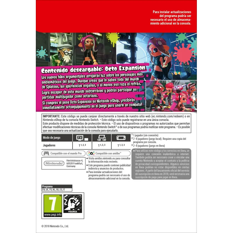 SPLATOON 2: OCTO EXPANSION NINTENDO SWITCH DIGITAL DOWNLOAD CODE - The Shop Gamer