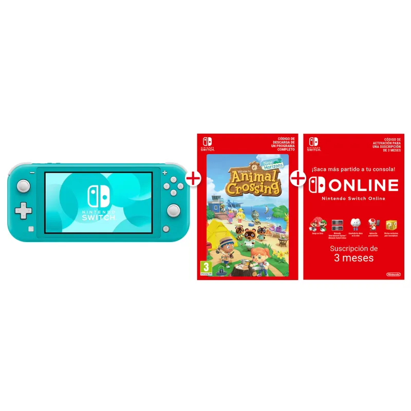 NINTENDO SWITCH LITE TURQUOISE + ANIMAL CROSSING DIGITAL + 90-DAY SUBSCRIPTION - The Shop Gamer