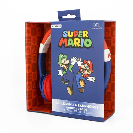 AUSCULTADORES INFANTIS SUPER MARIO COM VOLUME LIMITADO PARA CRIANÇAS DOS 3 AOS 7 ANOS - The Shop Gamer