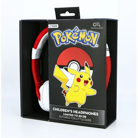 AURICULARES INFANTIS POKEMON POKEBALL COM VOLUME LIMITADO, PARA CRIANÇAS DOS 3 AOS 7 ANOS - The Shop Gamer