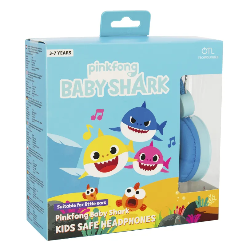 AURICULARES INFANTILES BABY SHARK CON VOLUMEN LIMITADO PARA NIÑOS DE 3 A 7 AÑOS
