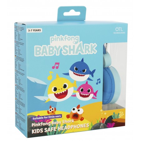 AURICULARES INFANTILES BABY SHARK CON VOLUMEN LIMITADO PARA NIÑOS DE 3 A 7 AÑOS