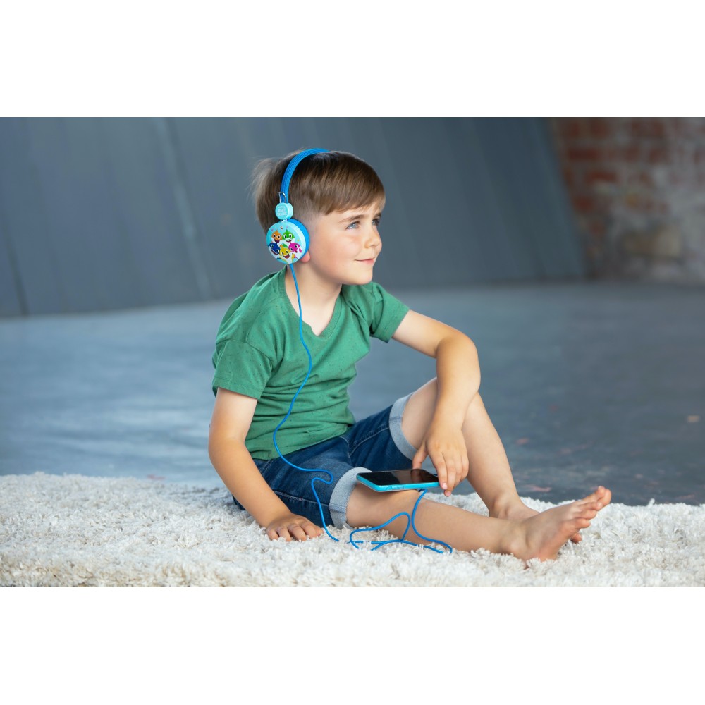 AURICULARES INFANTILES BABY SHARK CON VOLUMEN LIMITADO PARA NIÑOS DE 3 A 7 AÑOS