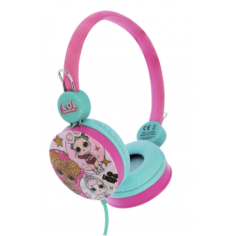 AURICULARES INFANTILES LOL SURPRISE GLITTERATI  CON VOLUMEN LIMITADO PARA NIÑOS DE 3 A 7 AÑOS