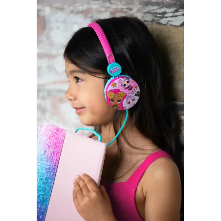 AURICULARES INFANTILES LOL SURPRISE GLITTERATI  CON VOLUMEN LIMITADO PARA NIÑOS DE 3 A 7 AÑOS