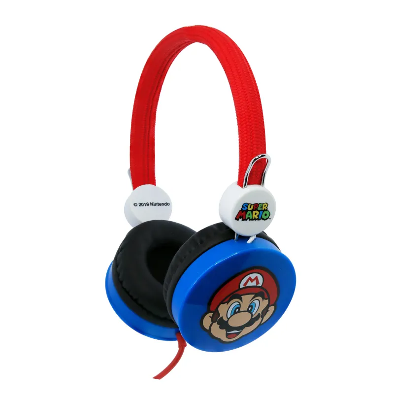 CUFFIE PER BAMBINI SUPER MARIO BLU E ROSSE, VOLUME LIMITATO, ETÀ 3-7 ANNI - The Shop Gamer