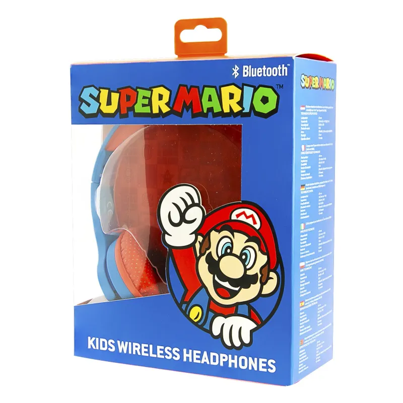 CUFFIE WIRELESS PER BAMBINI SUPER MARIO CON TECNOLOGIA BLUETOOTH E MICROFONO - The Shop Gamer