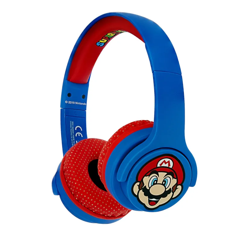 CUFFIE WIRELESS PER BAMBINI SUPER MARIO CON TECNOLOGIA BLUETOOTH E MICROFONO - The Shop Gamer