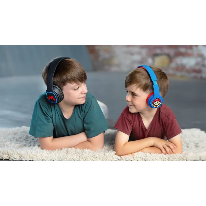 CUFFIE WIRELESS PER BAMBINI SUPER MARIO CON TECNOLOGIA BLUETOOTH E MICROFONO - The Shop Gamer