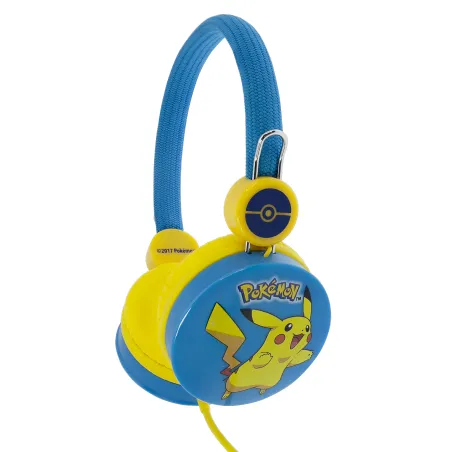 AUSCULTADORES INFANTIS PIKACHU AZUIS COM VOLUME LIMITADO PARA CRIANÇAS DOS 3 AOS 7 ANOS - The Shop Gamer