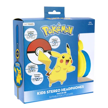 BLAUWE PIKACHU-KINDERKOPTELEFOON MET VOLUMEBEGRENZING, VOOR KINDEREN VAN 3 TOT 7 JAAR - The Shop Gamer