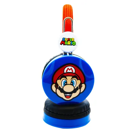 AURICULARES INFANTILES SUPER MARIO AZUL Y ROJO VOLUMEN LIMITADO PARA NIÑOS DE 3 A 7 AÑOS