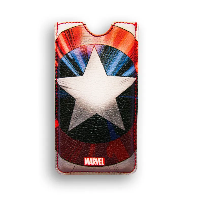 LEDERHÜLLE IPHONE 4 DELUXE LEATHER SLEEVE MARVEL CAPTAIN AMERICA SHIELD - The Shop Gamer