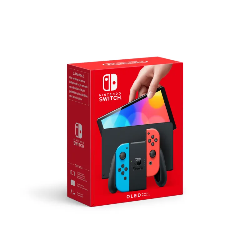NUOVA CONSOLE NINTENDO SWITCH (VERSIONE OLED), CONTROLLER BLU NEON/ROSSO - The Shop Gamer