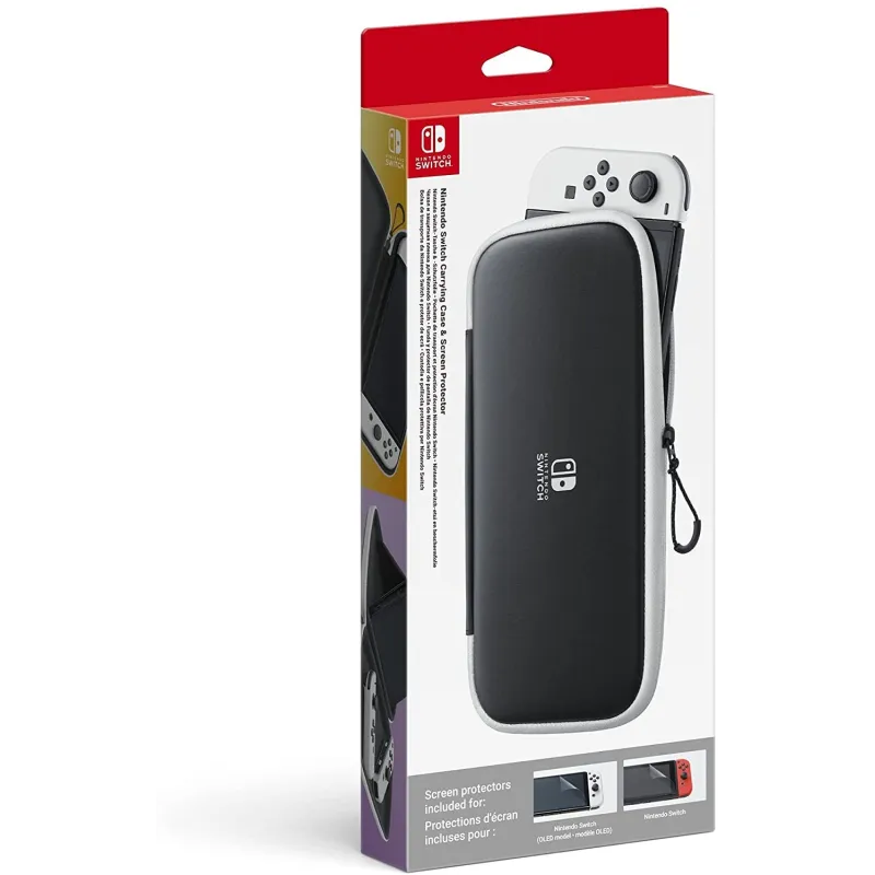 SCHUTZHÜLLE FÜR NINTENDO SWITCH OLED ODER NINTENDO SWITCH, OFFIZIELLE HÜLLE + 2 DISPLAYSCHUTZFOLIEN - The Shop Gamer