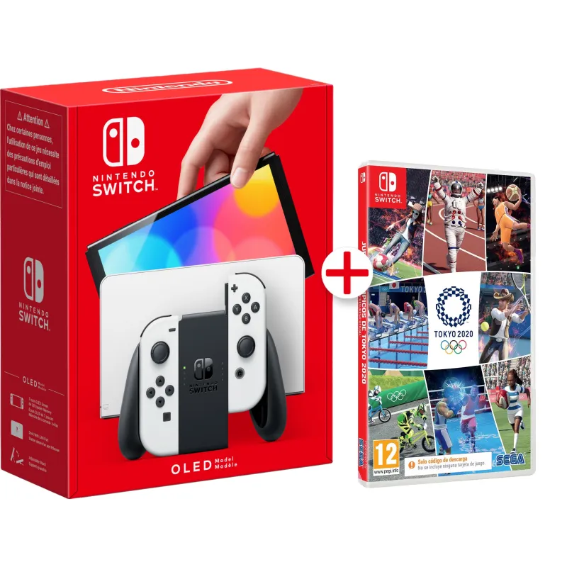 NINTENDO SWITCH OLED WHITE + OLYMPIC GAMES TOKYO 2020 DOWNLOAD CODE BOX - The Shop Gamer