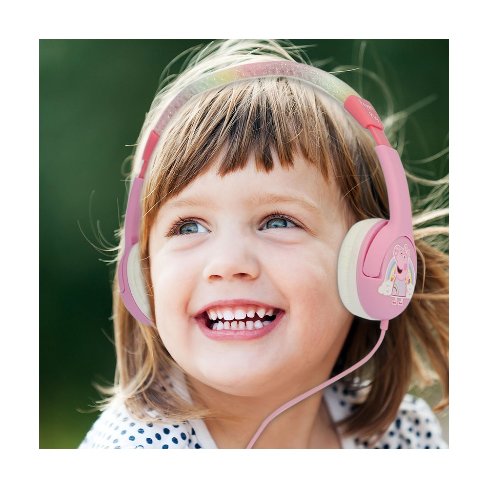 AURICULARES INFANTILES PEPA PIG ARCOIRIS PEQUEÑO TAMAÑO Y LIMITADOS EN VOLUMEN