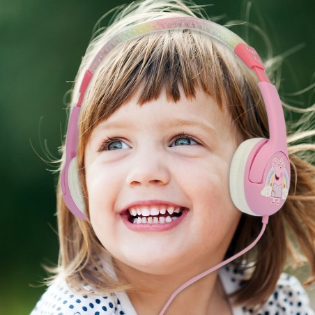 AURICULARES INFANTILES PEPA PIG ARCOIRIS PEQUEÑO TAMAÑO Y LIMITADOS EN VOLUMEN