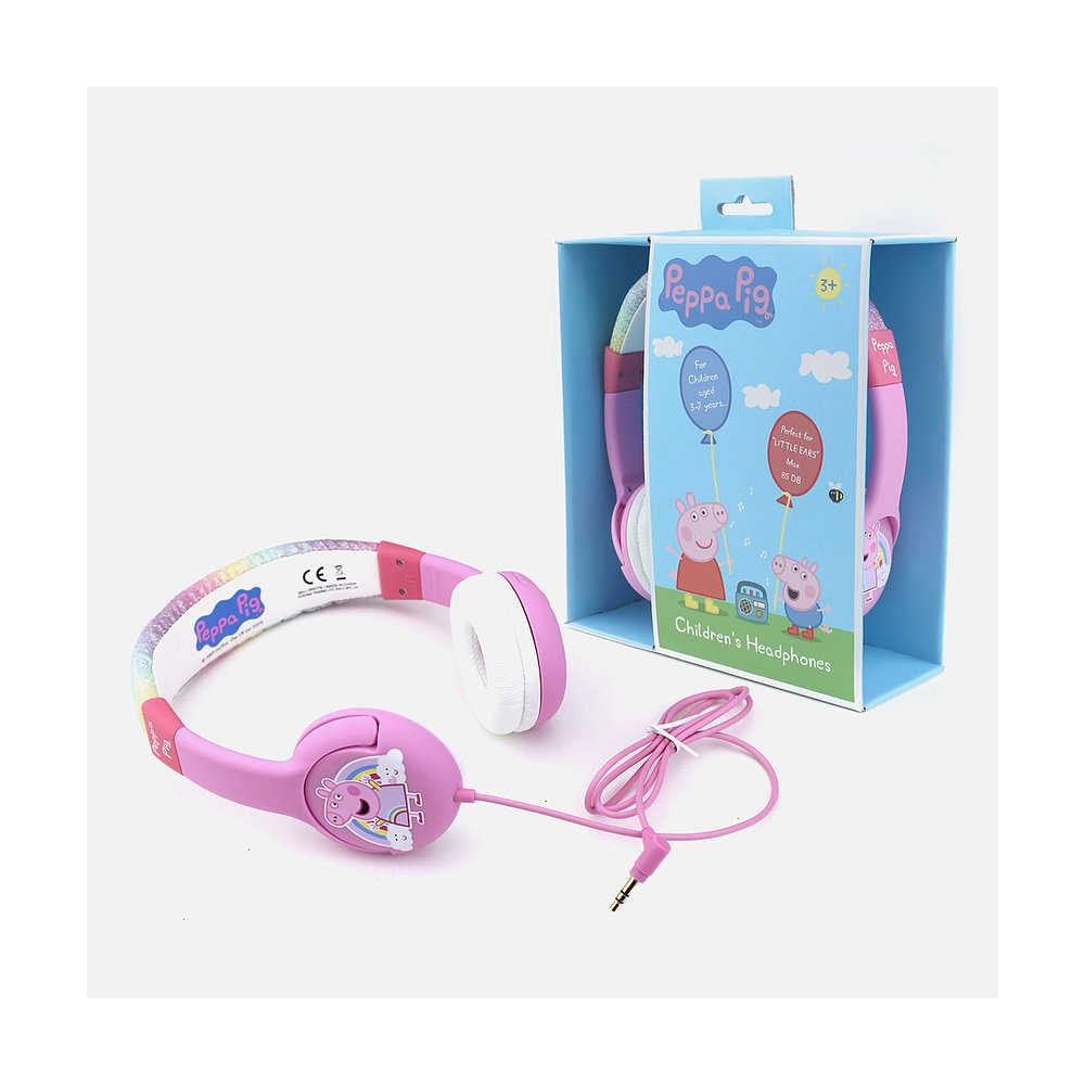AURICULARES INFANTILES PEPA PIG ARCOIRIS PEQUEÑO TAMAÑO Y LIMITADOS EN VOLUMEN