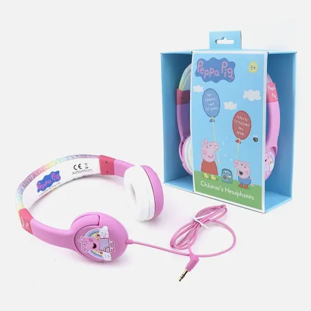 KINDERHOOFDTELEFOON PEPA PIG REGENBOOG, KLEIN FORMAAT EN VOLUMEBEGRENSD - The Shop Gamer