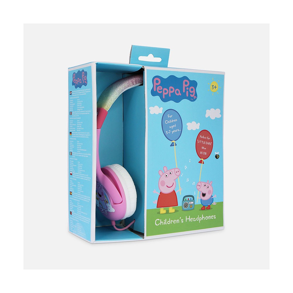 AURICULARES INFANTILES PEPA PIG ARCOIRIS PEQUEÑO TAMAÑO Y LIMITADOS EN VOLUMEN