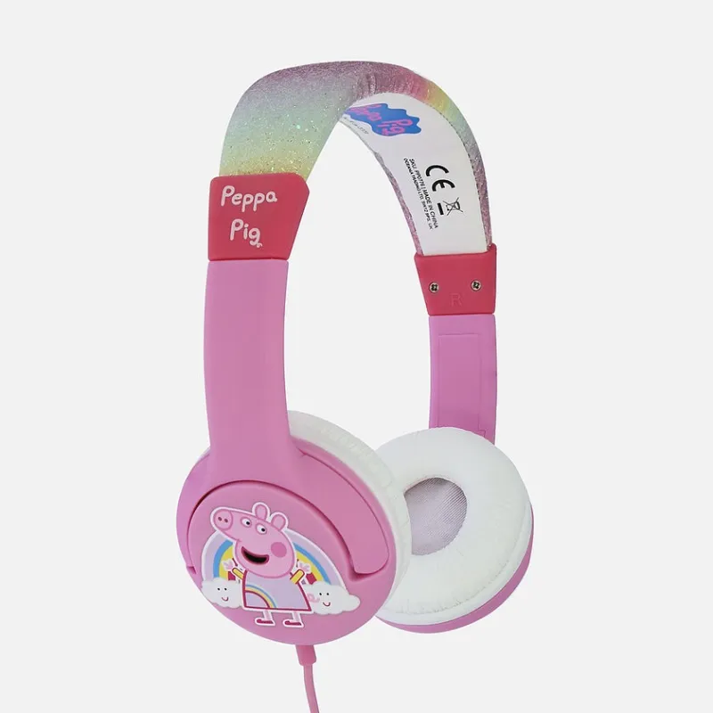 CASQUE AUDIO ENFANT PEPA PIG ARC-EN-CIEL, PETIT FORMAT ET VOLUME LIMITÉ - The Shop Gamer