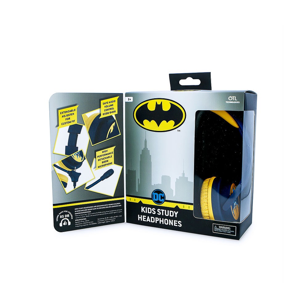 AURICULARES INFANTILES CON MICRÓFONO BATMAN PEQUEÑO TAMAÑO LIMITADOS EN VOLUMEN
