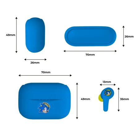 SEGA CLASSIC SONIC THE HEDGEHOG BLUETOOTH-EARPODS V5.0 MIT LADECASE - The Shop Gamer