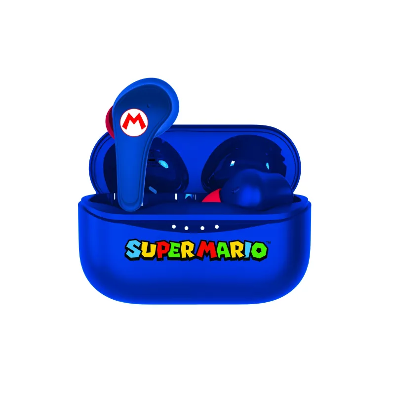SUPER MARIO EARPODS BLUETOOTH V5.0 CON CUSTODIA DI RICARICA BLU DI OTL TECHNOLOGIES - The Shop Gamer