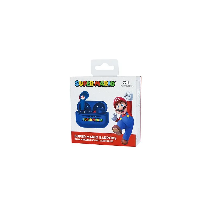 SUPER MARIO EARPODS BLUETOOTH V5.0 CON CUSTODIA DI RICARICA BLU DI OTL TECHNOLOGIES - The Shop Gamer